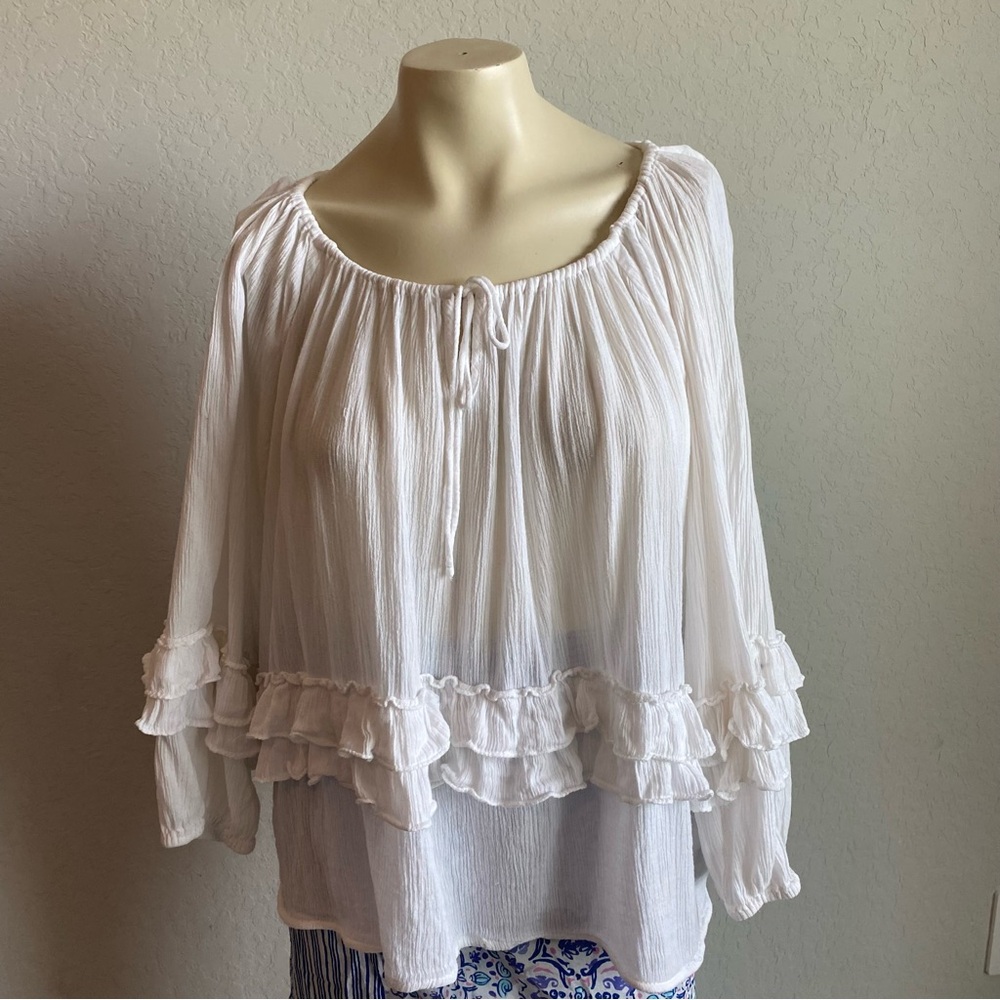 Vintage Denim & Supply Ralph Lauren Womens Top Sz Large Boho Festival Oversized